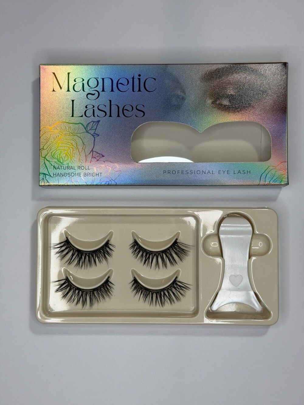 2 Pair Magnetic Lash Set No Glue False Eyelashes With Applicator Tool